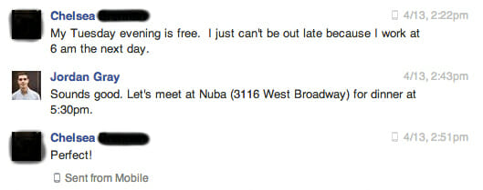 while talking to a woman